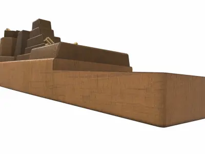 Wooden ship toy 4 Free 3D model