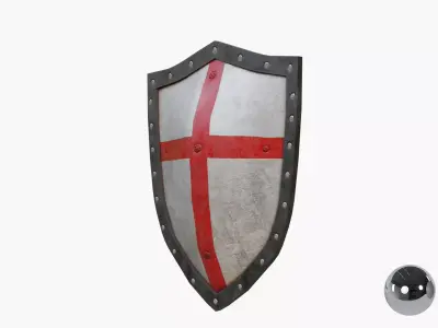 Templar Knight Shield Low-poly 3D model