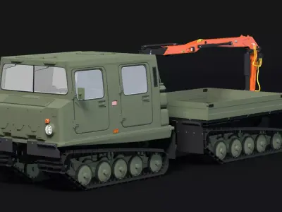 Bandvagn Bv 206 Crane Trailer 3D model