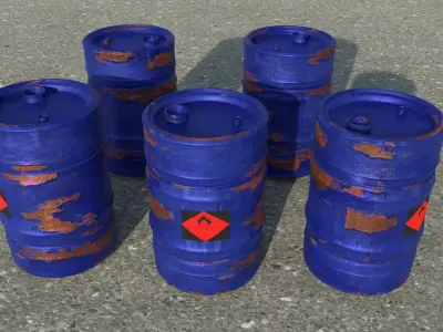 Barrel Flammable Low-poly 3D model purchase