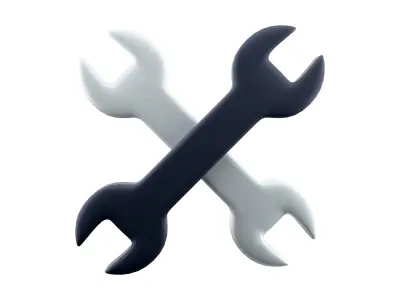Adjustable wrench cartoon icon 3D model