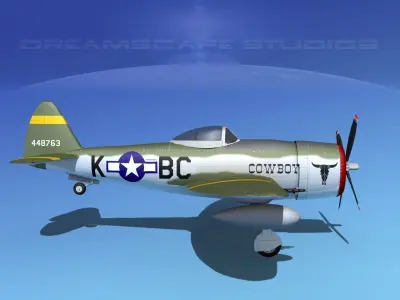 Republic P-47D Thunderbolt V13 3D model