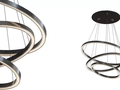 Decorative Ring Pendant Light Set of 8 lamps Free 3D model