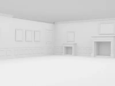 Antique Living Room book school Ancient office old antique 3D model