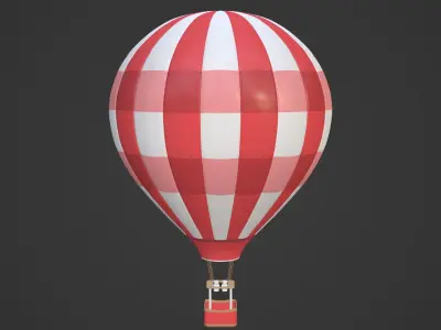 Hot Air Balloon Low-poly 3D model by Ocstard