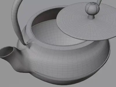 Copper teapot 3D model hardsuface Low-poly 3D model