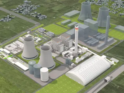 Thermal power plant - nuclear power plant - chemical plant 3D model purchase