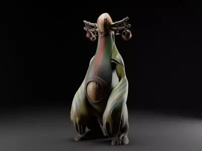 Ancient Jungle Sentinel Stylized Guardian Creature 3D Model 3D print model