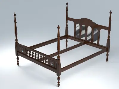 VINTAGE COLONIAL BED 3D model