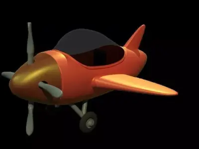 Airplane toy with propellers 3D model