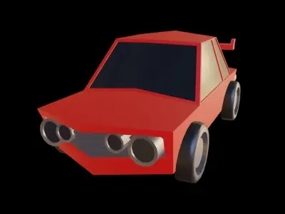 Low Poly Car Free low-poly 3D model 8