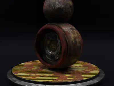 Old And Damaged Rigged Robot  Free 3D model