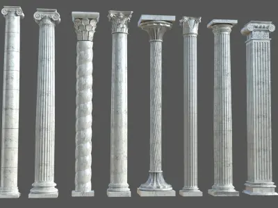 Colone 1 set of marble columns 3D model