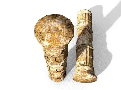 ancient column stone pedestal printable Low-poly 3D model