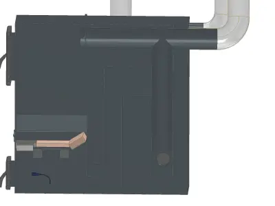 Solid fuel pyrolysis convection boiler 3D model