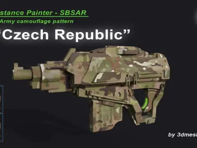 Czech Republic - Army Camouflage Pattern - SBSAR Material 3D model