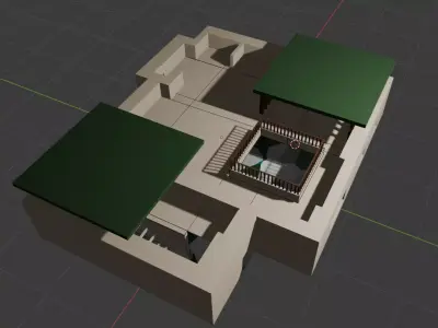 Moroccan Inspired Riad Style House 3D Model Free 3D model