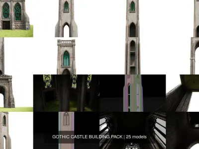 GOTHIC CASTLE BUILDING PACK 3D Model Collection