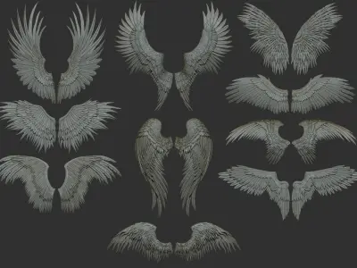 10 Wings 3D model