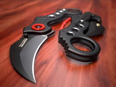Karambit Knife Tac Force Low-poly 3D model
