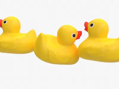Rubber Duck in yellow Low-poly 3D model