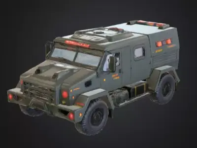 Stylized Armored Tactical Vehicle Low-poly 3D model