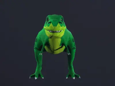 T-rex Cartoon Low-poly 3D model