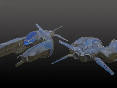 Space fighter Low-poly 3D model