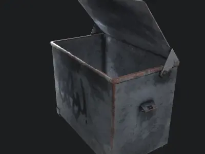Dirty Trash Container - Pbr Game Ready Low-poly 3D model