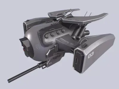 Unmanned Scifi Drone Low-poly 3D model by Anima-Z