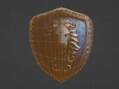 Lion Fantasy Shield - Low Poly Asset Low-poly 3D model 3D model