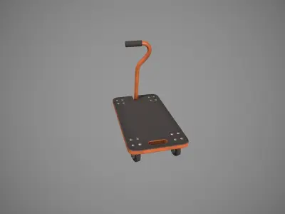 Transport Trolley - Orange Low-poly 3D model