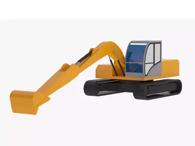 Excavator Mining R994 Simplified Low-poly 3D model