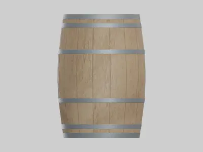 Light Toasted Lowpoly Bourbon Rundlet Barrel Low-poly 3D model
