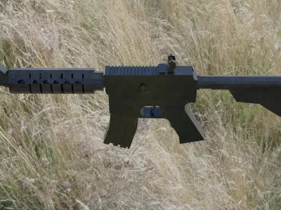 M4 A4 assualt weapon lowpoly Free low-poly 3D model