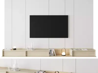 TV wall panel 01 Free 3D model