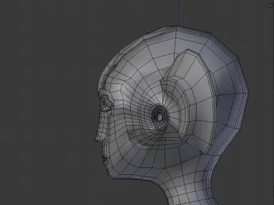 Alien Fish Woman BASE MESH Free 3D model
