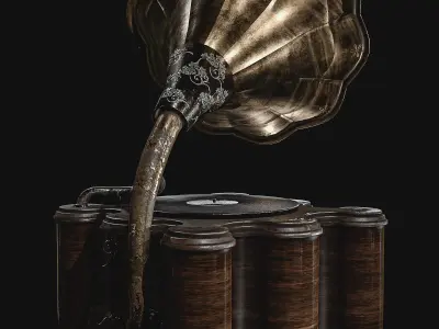 gramophone Low-poly 3D model