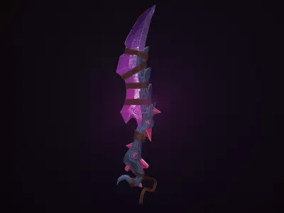 Amber Knife Stylized Low-poly 3D model