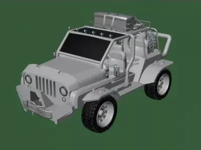 Realistic Off-Road Jeep  High-Detail 3D Vehicle Model Game-Ready 3D model