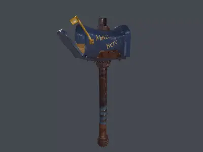 AXE MAILBOX Low-poly 3D model