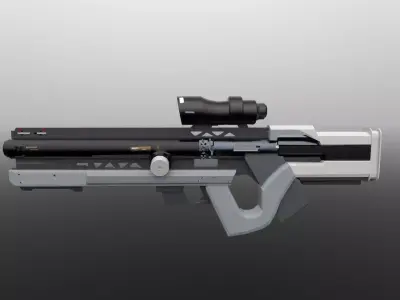 Sci-Fi rifle gun Low-poly 3D model