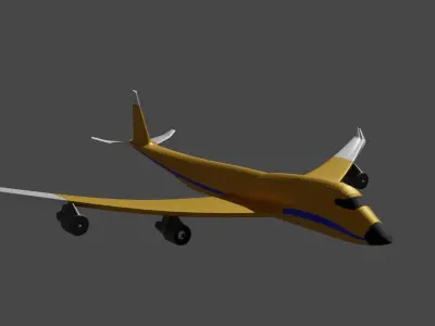 Low Poly Airliner airplane flying Low-poly 3D model