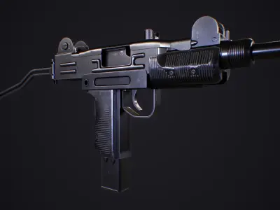 Mini UZI Gun Low-poly 3D model