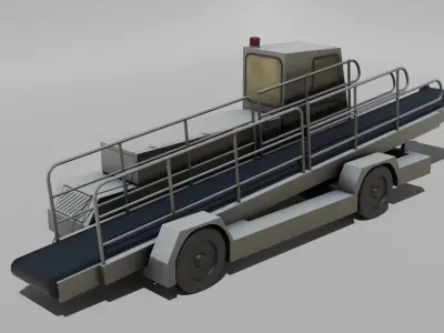 Airport luggage loader -European style -Low-poly Low-poly 3D model