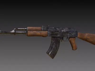 Ak47 rigged Low-poly 3D model