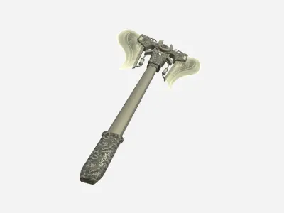 SciFi War Axe B10 Digital Camo - Sci Fi Weapon Design Low-poly 3D model