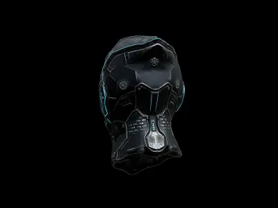 War Sci-fi Helmet - Free 3D Model - Ngchipv Free low-poly 3D model