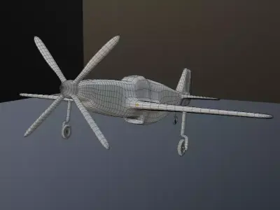 P-51 Mustang- propeller plane  Low-poly 3D model