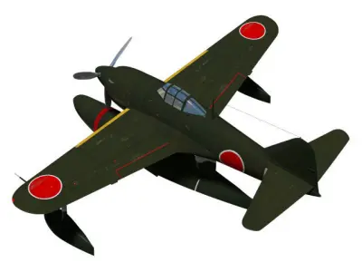 Kawanishi N1K1 kyofu Rex 3D model
